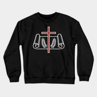 Scroll of Holy Scripture and the cross of Jesus Christ. Crewneck Sweatshirt